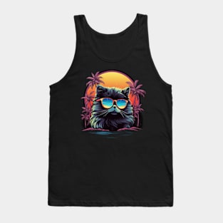 Retro Wave Persian Cat Shirt Tank Top